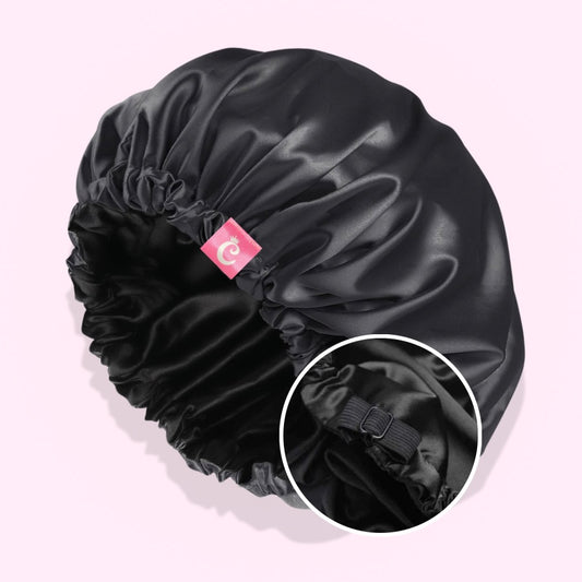 Gorro de satín para dormir que reduce frizz y protege el cabello rizado