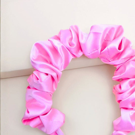 Cintillo Diadema scrunchie satín - Curlycosas