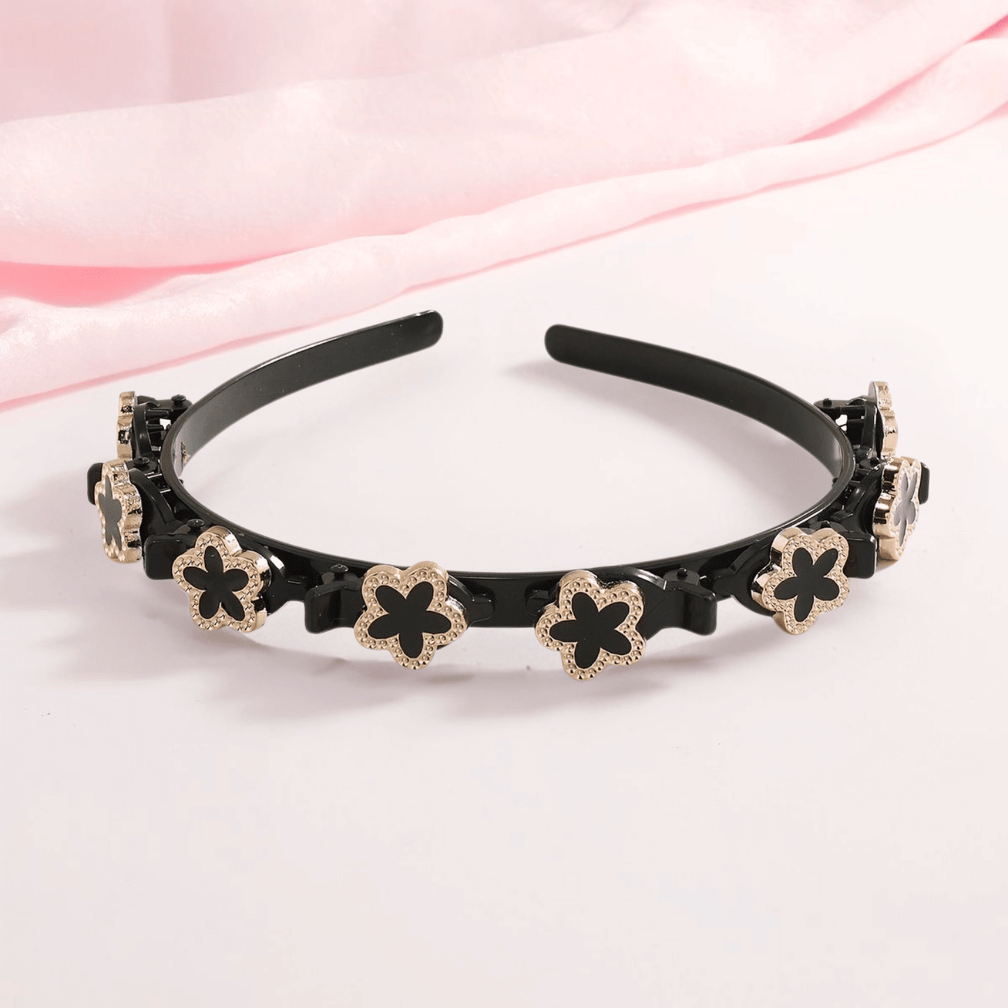 Diadema de pinzas flores - Curlycosas