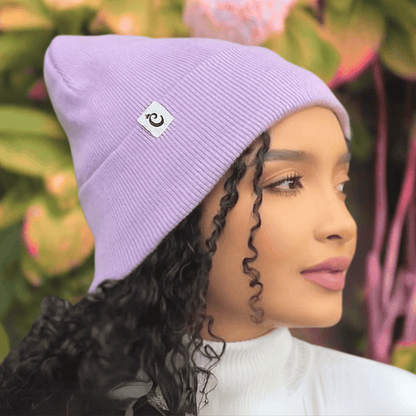 Gorro beanie con forro de satín, lila - Curlycosas