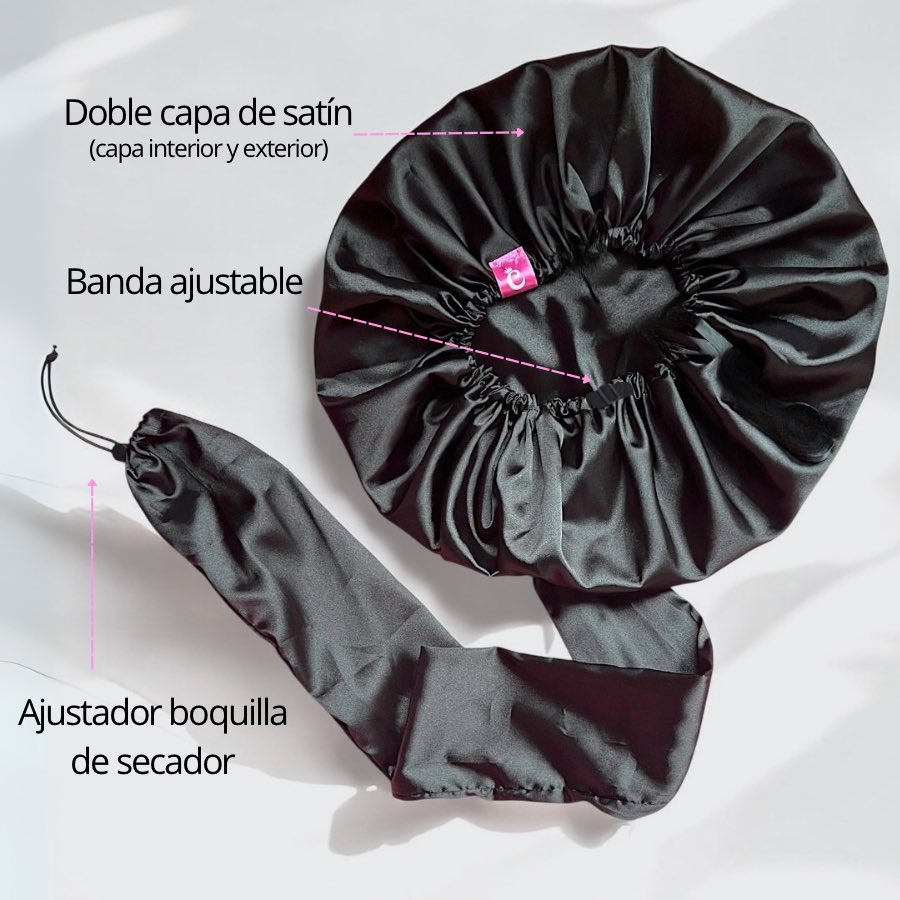 Gorro Difusor de Satín - Seca tu Cabello Sin Usar las Manos - Curlycosas