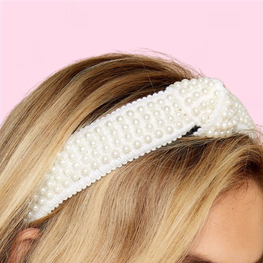 Cintillo Diadema perlas - Curlycosas