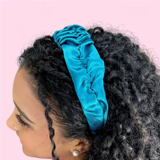 Cintillo Diadema scrunchie satín - Curlycosas