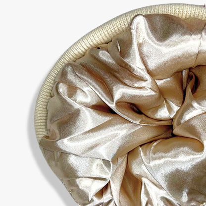 Gorro beanie con forro de satín, beige - Curlycosas
