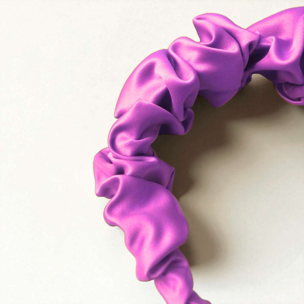 Cintillo Diadema scrunchie satín - Curlycosas