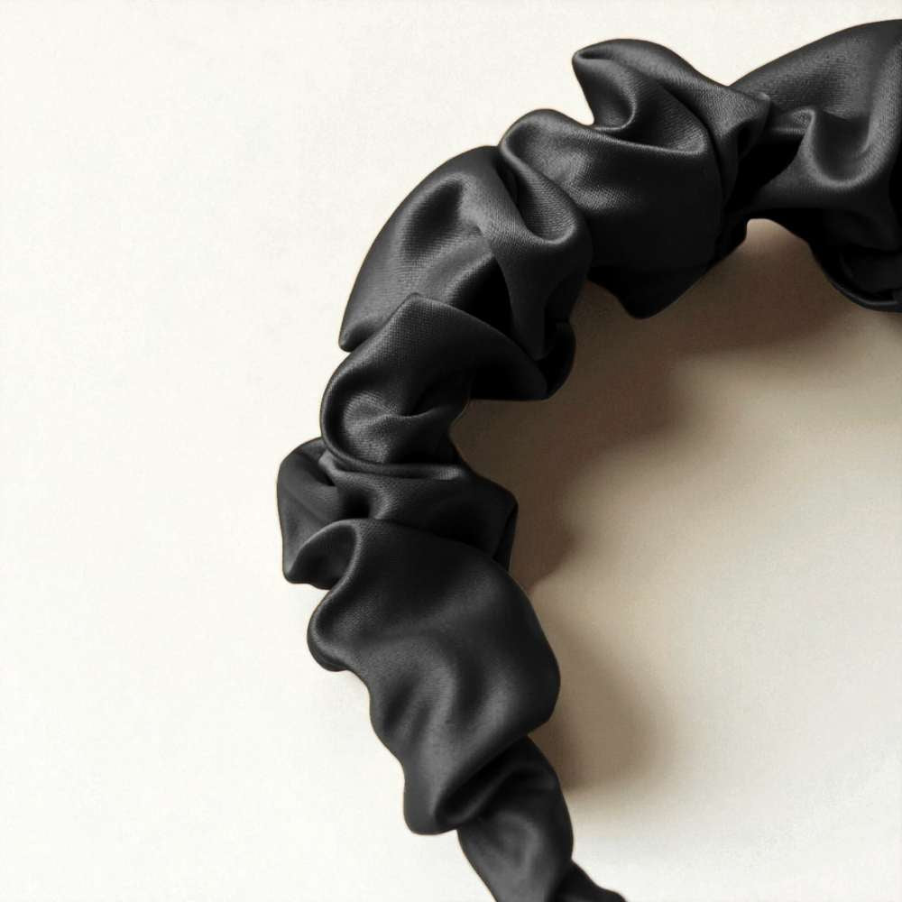 Cintillo Diadema scrunchie satín - Curlycosas