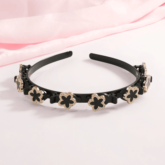 Diadema de pinzas flores - Curlycosas