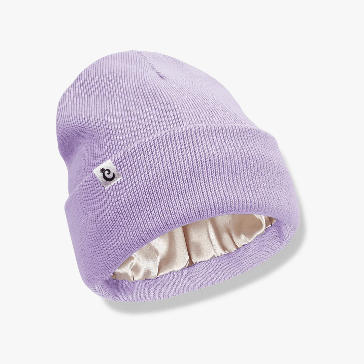 Gorro beanie con forro de satín, lila - Curlycosas