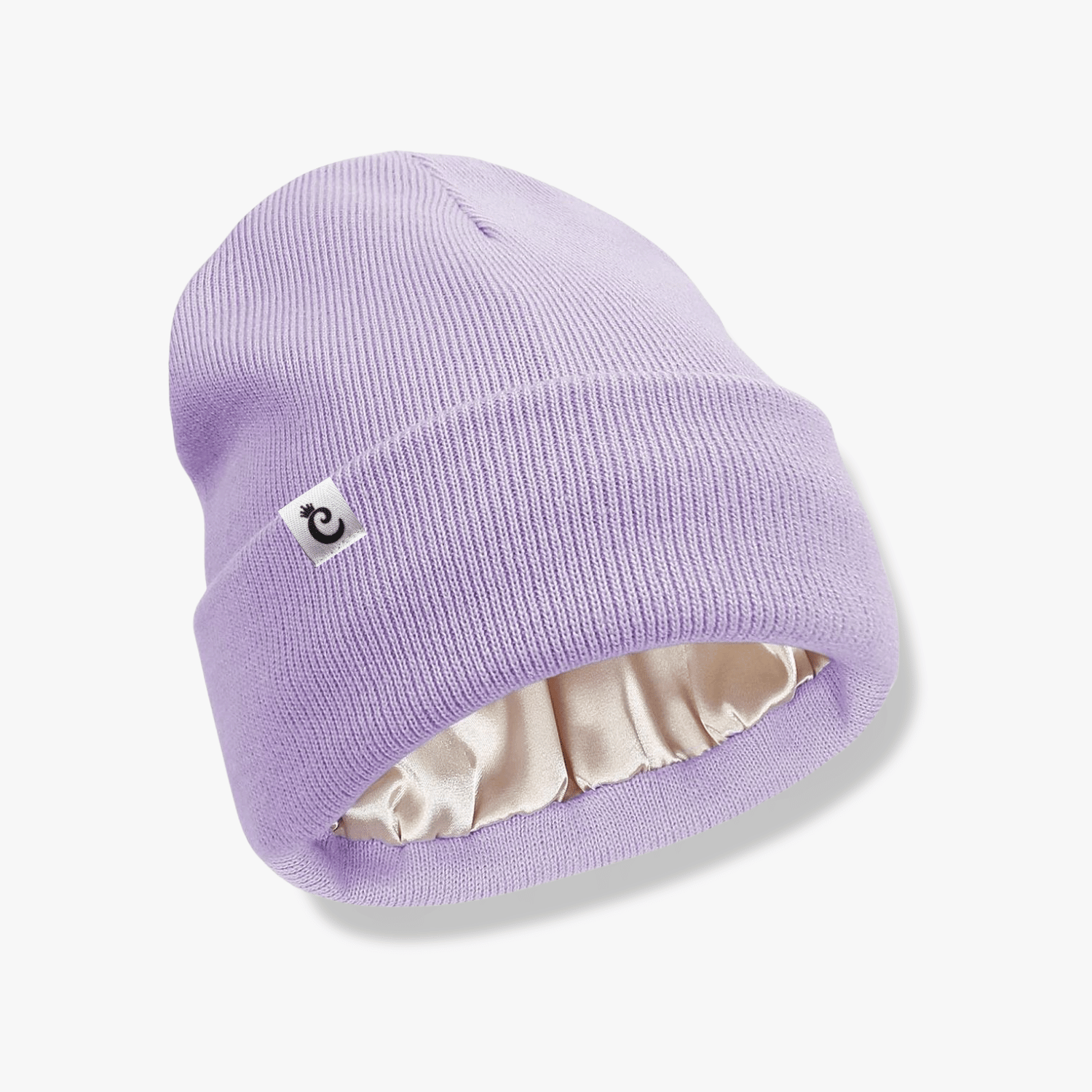 Gorro beanie con forro de satín, lila - Curlycosas